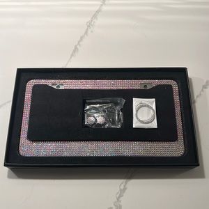 Opalescent license plate holder